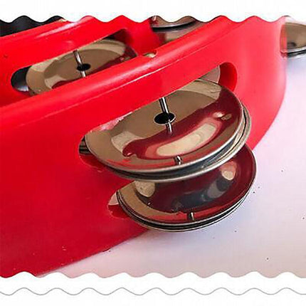 Double Half Moon Tambourine Musical Percussion Instrument Bell Beat Drum ABS AU - Aimall