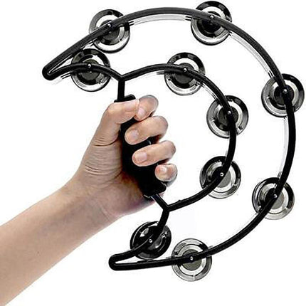 Double Half Moon Tambourine Musical Percussion Instrument Bell Beat Drum ABS AU - Aimall