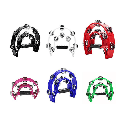 Double Half Moon Tambourine Musical Percussion Instrument Bell Beat Drum ABS AU - Aimall