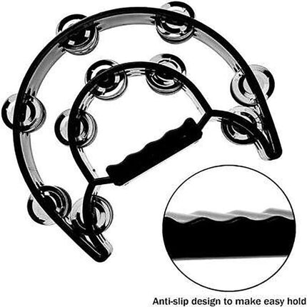 Double Half Moon Tambourine Musical Percussion Instrument Bell Beat Drum ABS AU - Aimall