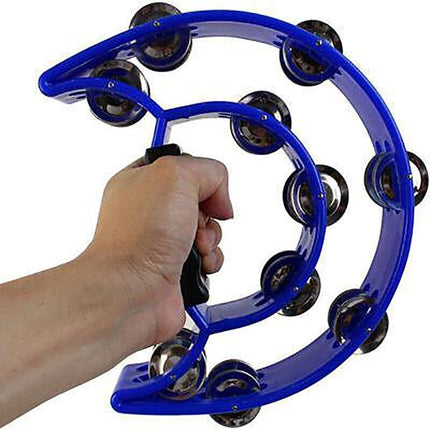 Double Half Moon Tambourine Musical Percussion Instrument Bell Beat Drum ABS AU - Aimall