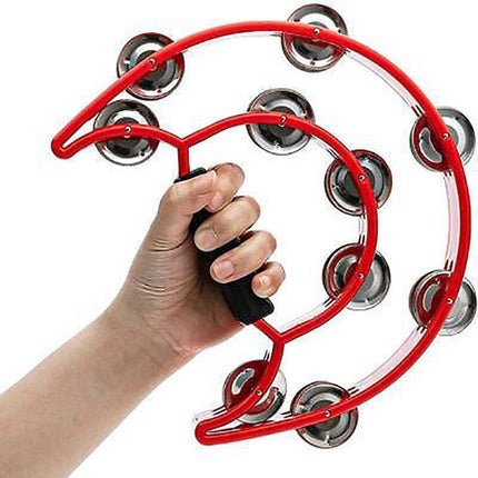 Double Half Moon Tambourine Musical Percussion Instrument Bell Beat Drum ABS AU - Aimall