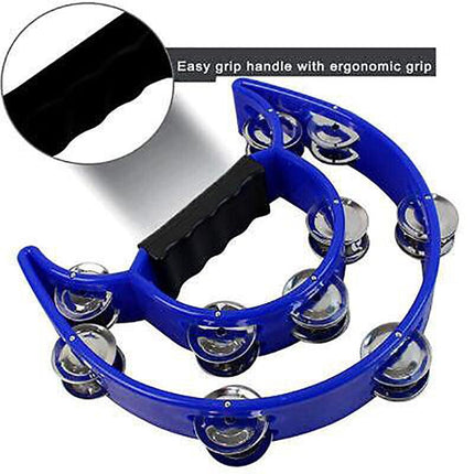 Double Half Moon Tambourine Musical Percussion Instrument Bell Beat Drum ABS AU - Aimall