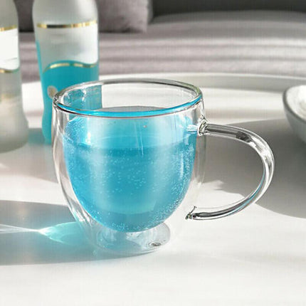150-450 ML Double Wall Glass Tea Cup Thick Heat Resistant Clear Glass Coffee Mug - Aimall