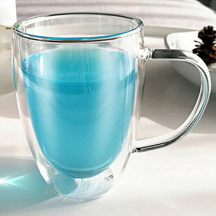 150-450 ML Double Wall Glass Tea Cup Thick Heat Resistant Clear Glass Coffee Mug - Aimall