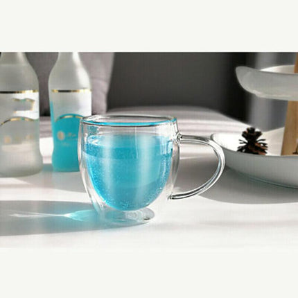 150-450 ML Double Wall Glass Tea Cup Thick Heat Resistant Clear Glass Coffee Mug - Aimall