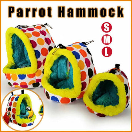 Bird Parrot Hammock Pet Sleep Cotton Nest Hang Cave Cage Plush Hut Tent Bed Warm - Aimall