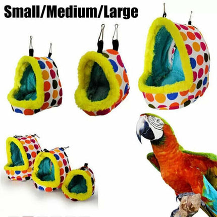 Bird Parrot Hammock Pet Sleep Cotton Nest Hang Cave Cage Plush Hut Tent Bed Warm - Aimall