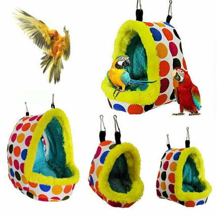 Bird Parrot Hammock Pet Sleep Cotton Nest Hang Cave Cage Plush Hut Tent Bed Warm - Aimall