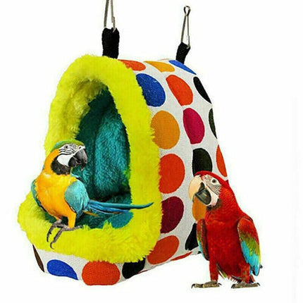 Bird Parrot Hammock Pet Sleep Cotton Nest Hang Cave Cage Plush Hut Tent Bed Warm - Aimall