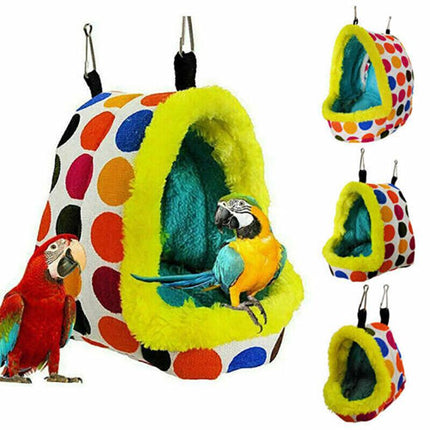 Bird Parrot Hammock Pet Sleep Cotton Nest Hang Cave Cage Plush Hut Tent Bed Warm - Aimall