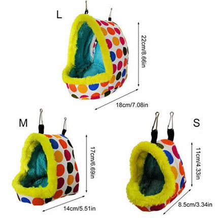 Bird Parrot Hammock Pet Sleep Cotton Nest Hang Cave Cage Plush Hut Tent Bed Warm - Aimall