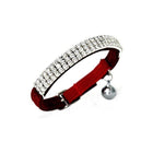 Collar Suede Cat Kitten Puppy Pet safety release adjustable Rhinestone 5 Colours - Aimall