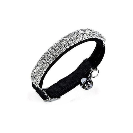 Collar Suede Cat Kitten Puppy Pet safety release adjustable Rhinestone 5 Colours - Aimall