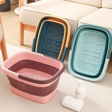 Folding Foot Spa Pedicure Bath Massage Tub Bucket Feet Basin Therapy Luxury AU - Aimall