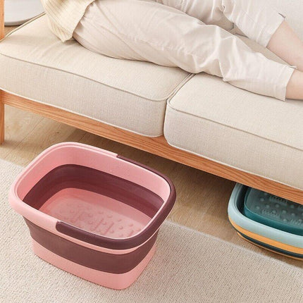 Folding Foot Spa Pedicure Bath Massage Tub Bucket Feet Basin Therapy Luxury AU - Aimall
