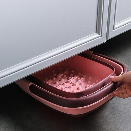 Folding Foot Spa Pedicure Bath Massage Tub Bucket Feet Basin Therapy Luxury AU - Aimall