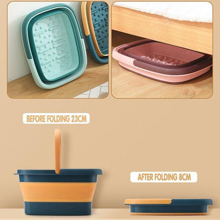 Folding Foot Spa Pedicure Bath Massage Tub Bucket Feet Basin Therapy Luxury AU - Aimall