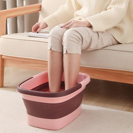 Folding Foot Spa Pedicure Bath Massage Tub Bucket Feet Basin Therapy Luxury AU - Aimall