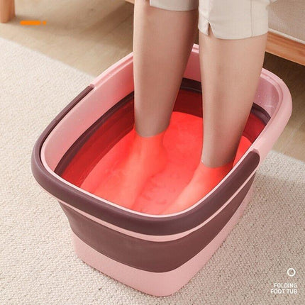 Folding Foot Spa Pedicure Bath Massage Tub Bucket Feet Basin Therapy Luxury AU - Aimall