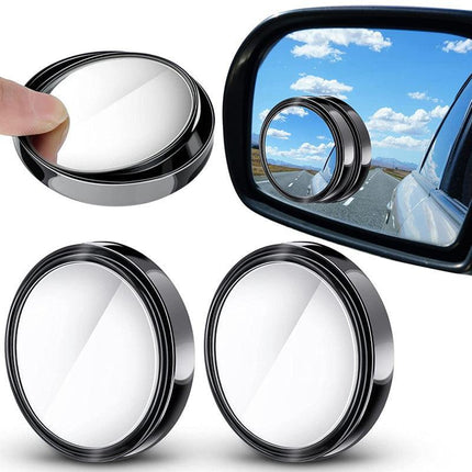 2x Blind Spot Car Mirror 360?? Wide Angle Adjustable Rear Side View Convex Black - Aimall