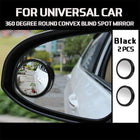 2x Blind Spot Car Mirror 360?? Wide Angle Adjustable Rear Side View Convex Black - Aimall