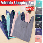 6x Nylon Reusable Foldable Recycle Grocery Shopping Carry Bags Tote Handbags Eco - Aimall