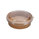 Take Away Kraft Paper Salad Bowl Food Grade Takeout Tableware Food Bowl With Lid - Aimall
