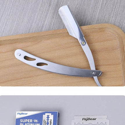 Sharp Barber Salon Straight Cut Throat Shaving Razor Shavette RASOIRS 10 Blades - Aimall