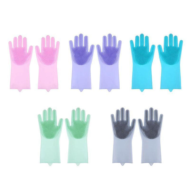 Magic Silicone Rubber Dish Washing Kitchen Gloves Scrubber Cleaning Scrubbing AU - Aimall