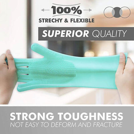 Magic Silicone Rubber Dish Washing Kitchen Gloves Scrubber Cleaning Scrubbing AU - Aimall