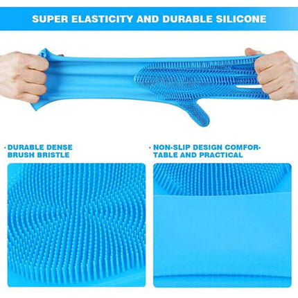 Magic Silicone Rubber Dish Washing Kitchen Gloves Scrubber Cleaning Scrubbing AU - Aimall