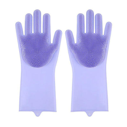 Magic Silicone Rubber Dish Washing Kitchen Gloves Scrubber Cleaning Scrubbing AU - Aimall