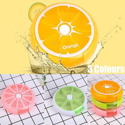 Weekly 7 Day Pill Organiser Case Box Tablet Medicine Dispenser Holder Case Round - Aimall