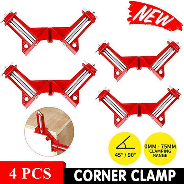 4-Piece Outside Corner Clamp 90 Degree Right Angle Vise Frame Holder Timber Work - Aimall