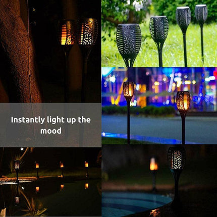 4 PCS LED Solar Flickering Torch Path Light Dancing Flame Garden Landscape Lamp - Aimall