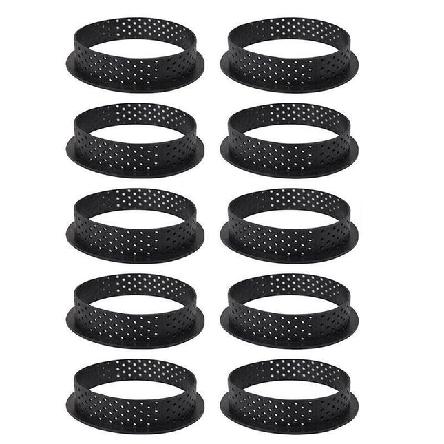 8x Cake Mold Perforated Cutter Round-Shape Mousse Circle Ring Tart Decor Baking - Aimall