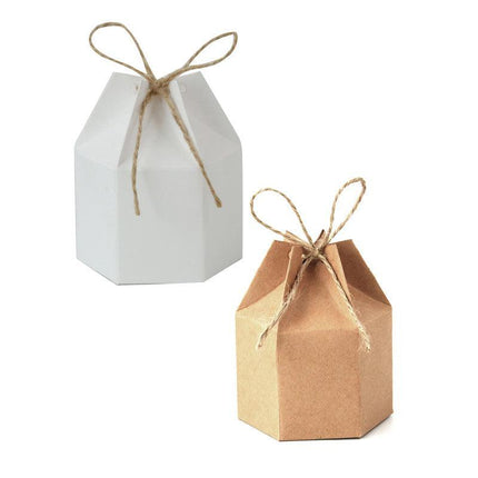 50Pcs Xmas Candy Gift Box Bag Pillow Favor Kraft Paper Gift Favour Wedding Party - Aimall