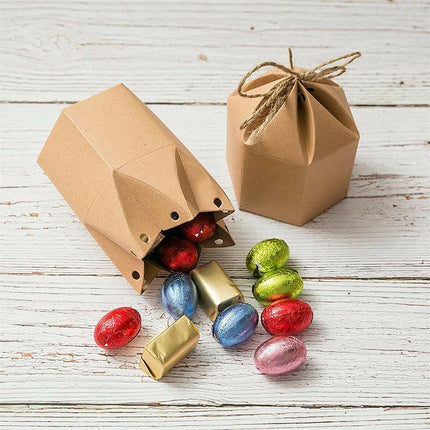 50Pcs Xmas Candy Gift Box Bag Pillow Favor Kraft Paper Gift Favour Wedding Party - Aimall