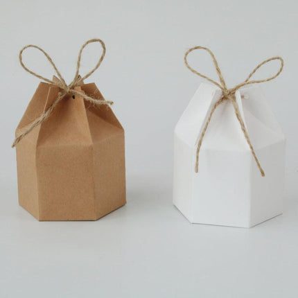 50Pcs Xmas Candy Gift Box Bag Pillow Favor Kraft Paper Gift Favour Wedding Party - Aimall