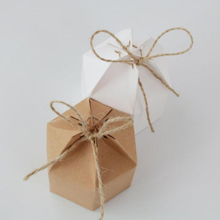 50Pcs Xmas Candy Gift Box Bag Pillow Favor Kraft Paper Gift Favour Wedding Party - Aimall