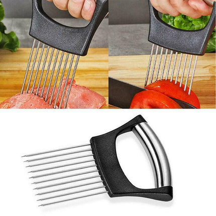 Food Slice Assistant Onion Slicer Cutter Fish Meat Potato Vegetable Holder Tool - Aimall
