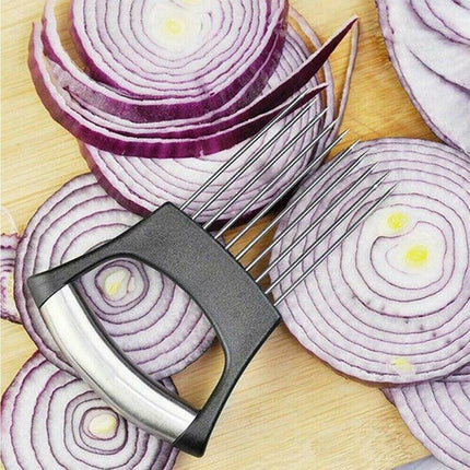 Food Slice Assistant Onion Slicer Cutter Fish Meat Potato Vegetable Holder Tool - Aimall
