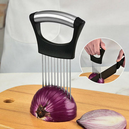 Food Slice Assistant Onion Slicer Cutter Fish Meat Potato Vegetable Holder Tool - Aimall
