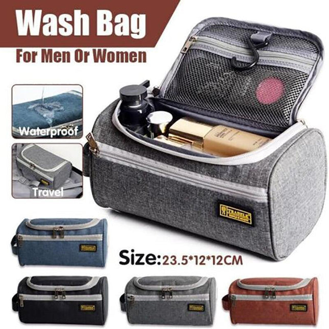 Large Capacity Men Travel Toiletry Kit Wash Bag Waterproof Cosmetic Bags Holder - Aimall