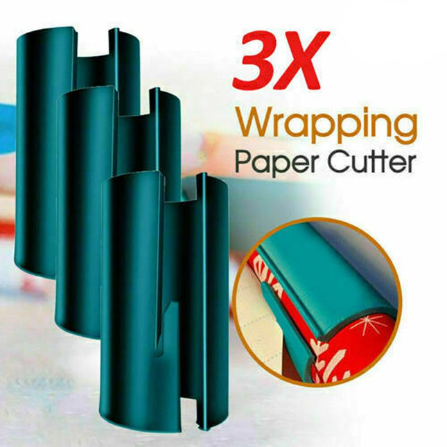 3X Sliding Wrapping Paper Cutter Craft Seconds Wrap Paper Christmas Cut Tool AU - Aimall