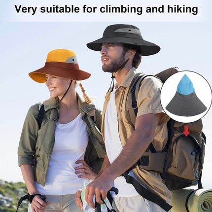 Women Wide Brim Ponytail Hat Sun Protect Visor Summer Beach Cap Anti UV Floppy - Aimall