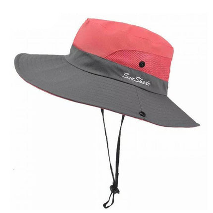 Women Wide Brim Ponytail Hat Sun Protect Visor Summer Beach Cap Anti UV Floppy - Aimall