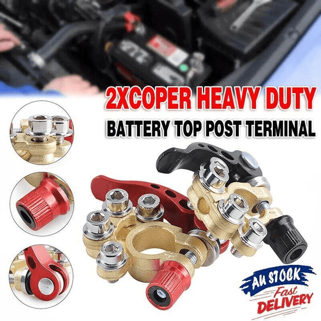 2PCS 4-Way Positive Negative Battery Terminal Connectors Clamp Car Van Caravan - Aimall