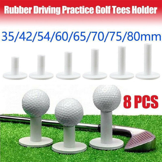 8x Rubber Driving Practice Golf Tees Holder Rubber Driving Range Home TrainingAU - Aimall